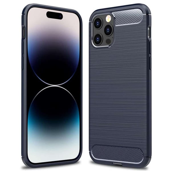Børstet silikondeksel til Apple iPhone 16 Pro - Blå