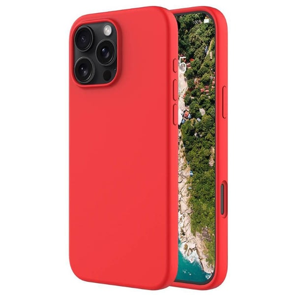 Liquid silikon deksel til Apple iPhone 16 Pro Max - China Red
