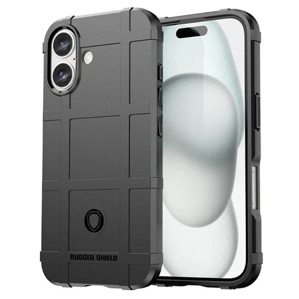 Rugged Shield deksel til Apple iPhone 16 - Svart