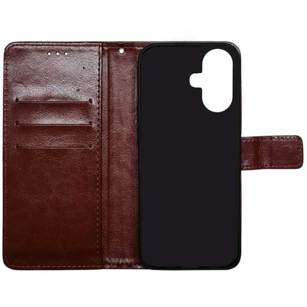 Lompakkokotelo 3-kortti Apple iPhone 16 - Ruskea