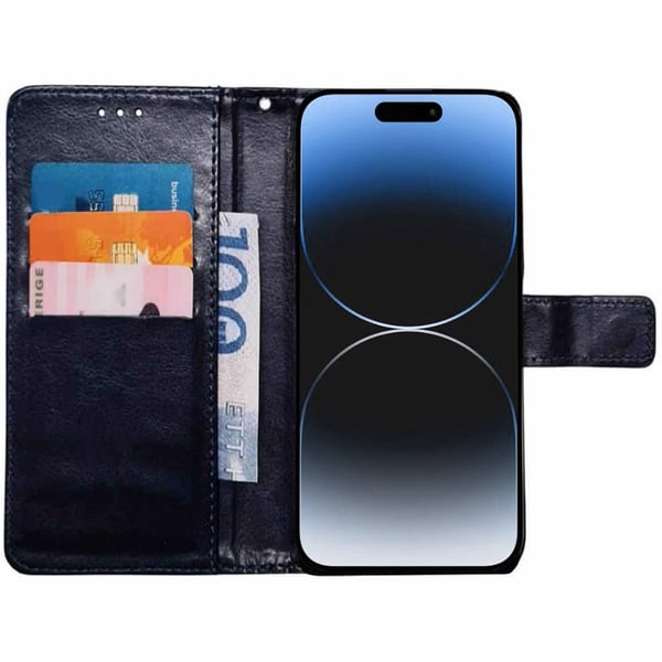 Lommebokdeksel 3-kort til Apple iPhone 16 Plus - Mørkeblå