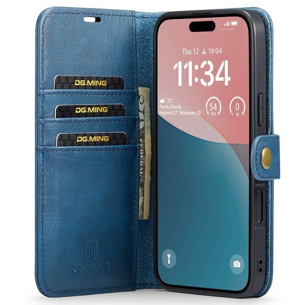 Mobil lommebok DG-Ming 2i1 til Apple iPhone 16 Plus - Blå