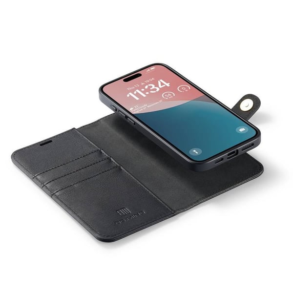 Mobil lommebok DG-Ming 2i1 til Apple iPhone 16 - Svart