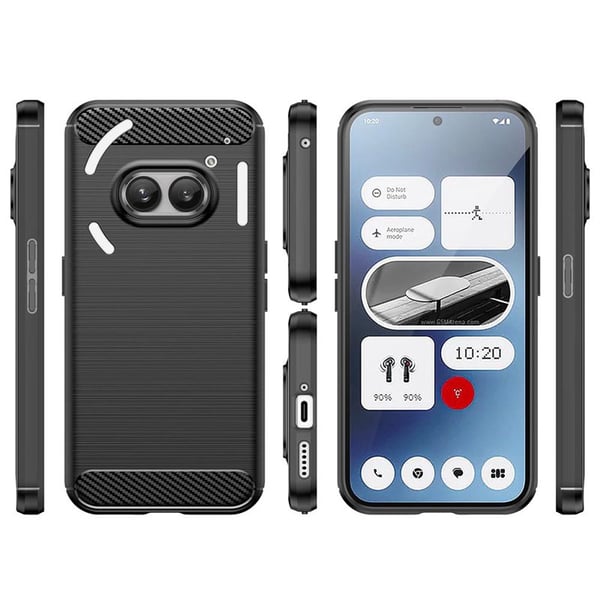 Harjattu TPU kuori Nothing Phone 2a Plus - Musta
