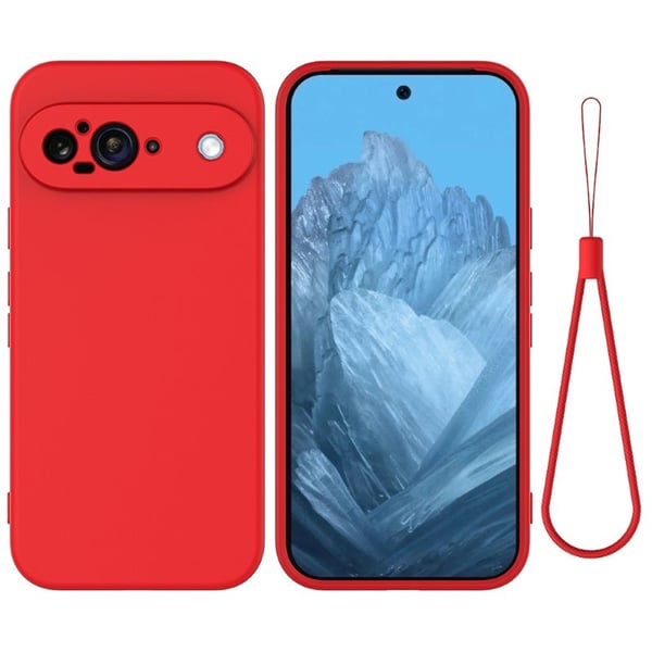 Liquid silikone cover til Google Pixel 9 - China Red