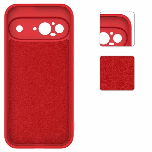 Liquid silikone cover til Google Pixel 9 - China Red