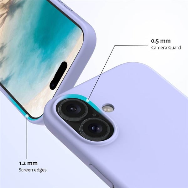 Liquid silikon skal till Apple iPhone 16 - Pale Purple