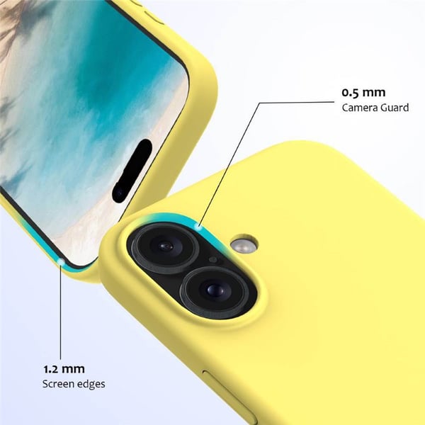 Liquid silikone cover til Apple iPhone 16 Plus - Canary Yellow