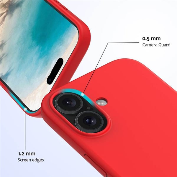 Liquid silikone cover til Apple iPhone 16 Plus - China Red