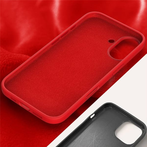 Liquid silikone cover til Apple iPhone 16 Plus - China Red