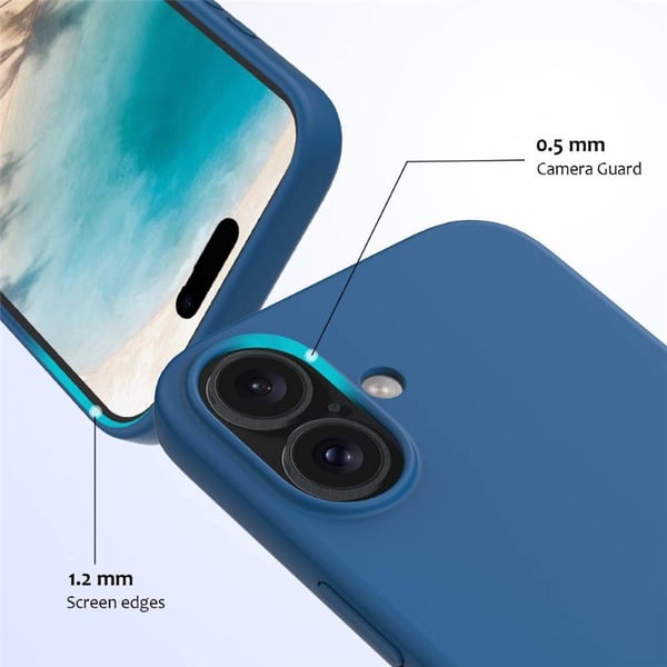 Liquid silikone cover til Apple iPhone 16 Plus - Cobolt Blue