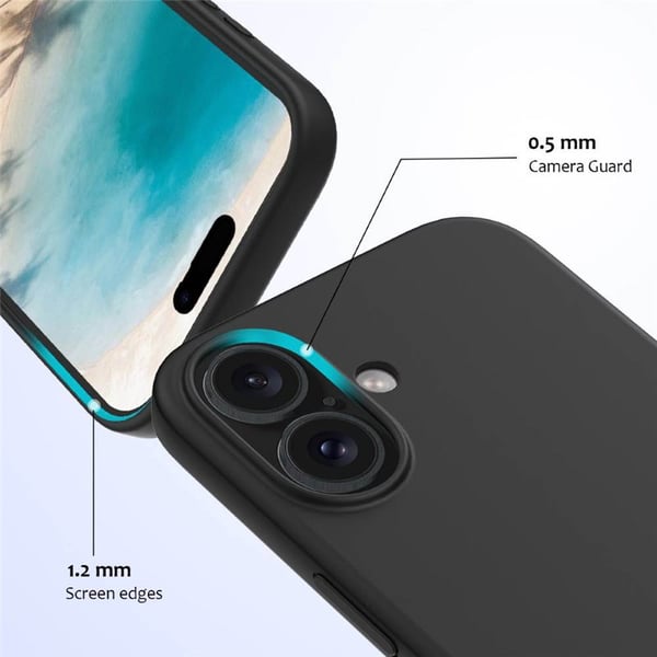 Liquid silikone cover til Apple iPhone 16 Plus - Onyx Black