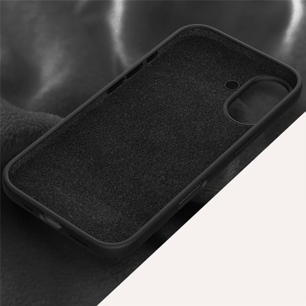 Liquid silikone cover til Apple iPhone 16 Plus - Onyx Black