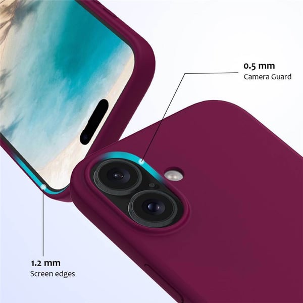Liquid silikonikuori Apple iPhone 16 Plus - True Berry