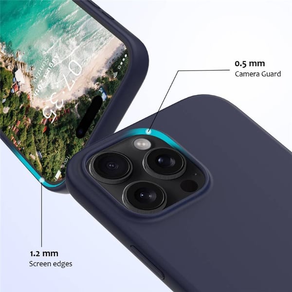 Liquid silikone cover til Apple iPhone 16 Pro - Midnight Blue