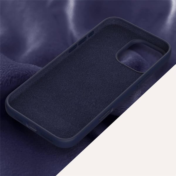 Liquid silikone cover til Apple iPhone 16 Pro - Midnight Blue