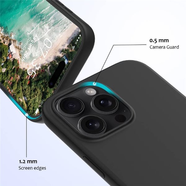 Liquid silikon deksel til Apple iPhone 16 Pro - Onyx Black