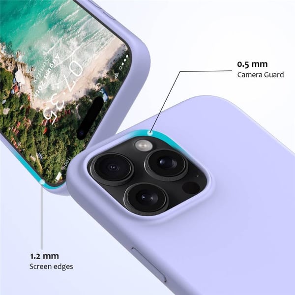 Liquid silikone cover til Apple iPhone 16 Pro - Pale Purple