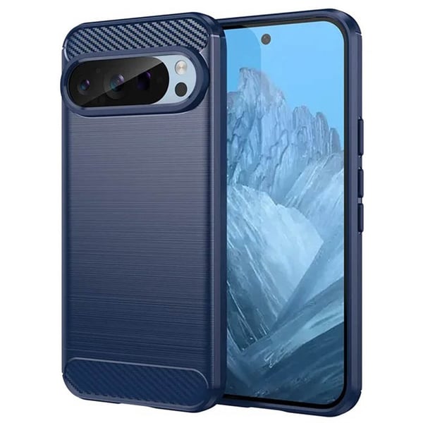 Børstet silikondeksel til Google Pixel 9 Pro XL - Blå
