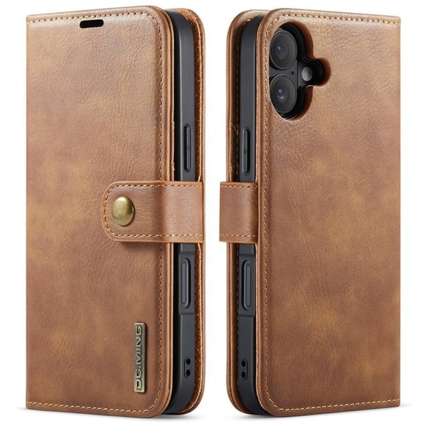 Mobil lommebok DG-Ming 2i1 til Apple iPhone 16 - Brun