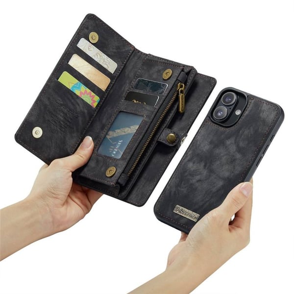 CaseMe mobilfodral 008 8-kort till Apple iPhone 16 Plus - Svart/