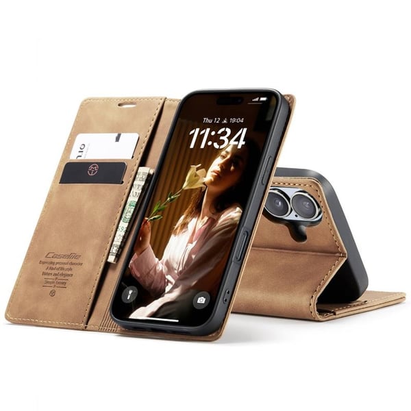 CaseMe puhelimenkotelo 013 Apple iPhone 16 - Ruskea