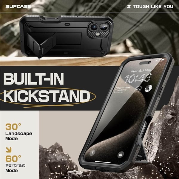 SUPCASE UB Pro cover til Apple iPhone 16 - Sort