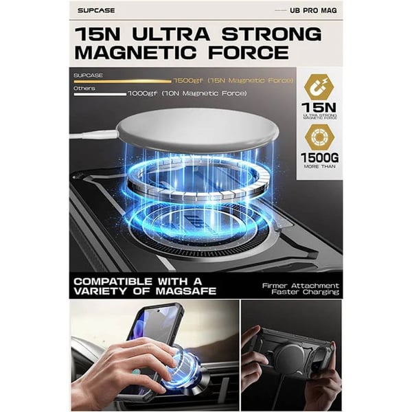 SUPCASE UB Pro Mag kuori Google Pixel 9 Pro - Musta