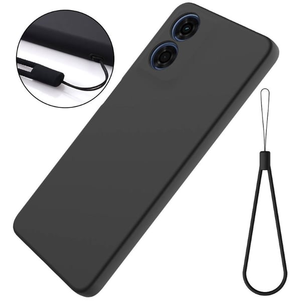 Liquid silikone cover til Motorola Moto G04 - Sort