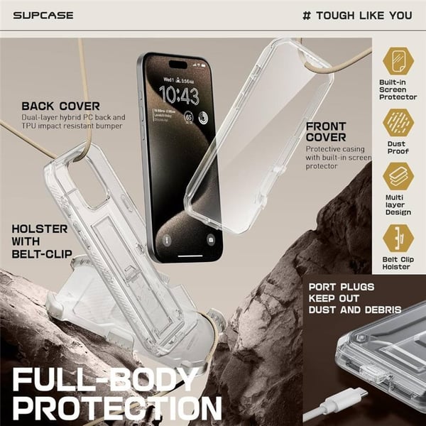 SUPCASE UB Pro cover til Apple iPhone 16 Pro - Clear