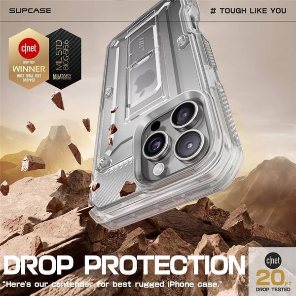 SUPCASE UB Pro kuori Apple iPhone 16 Pro Max - Clear