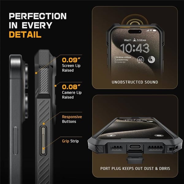 SUPCASE UB Grip deksel til Apple iPhone 16 Plus - Svart