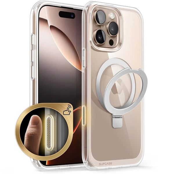 SUPCASE UB Mag Stand cover til Apple iPhone 16 Pro - Clear SUPCASE UB Mag Stand cover til Apple iPhone 16 Pro - Clear