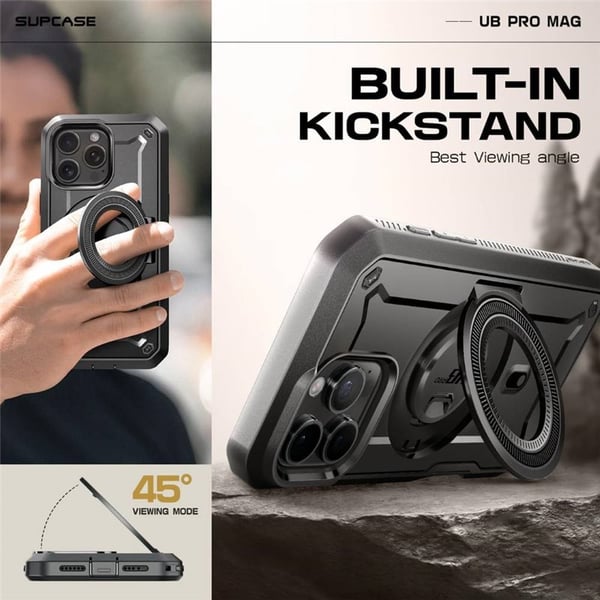 SUPCASE UB Pro Mag kuori Apple iPhone 16 Pro Max - Musta