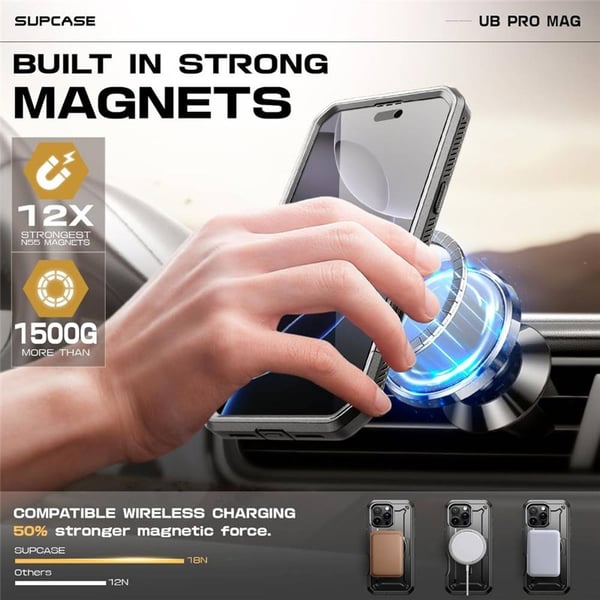 SUPCASE UB Pro Mag kuori Apple iPhone 16 Pro Max - Musta