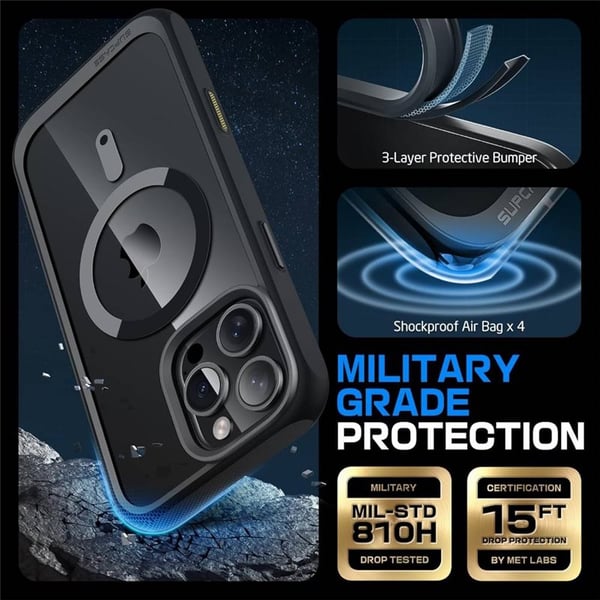 SUPCASE UB Mag Stand kotelo Apple iPhone 16 Pro - Musta