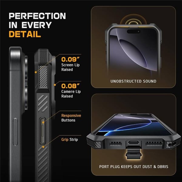 SUPCASE UB Grip deksel til Apple iPhone 16 Pro - Svart