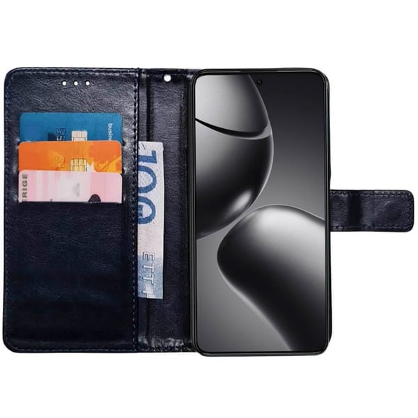 Lommebokdeksel 3-kort til Xiaomi 14T Pro - MÃ¸rkeblÃ¥