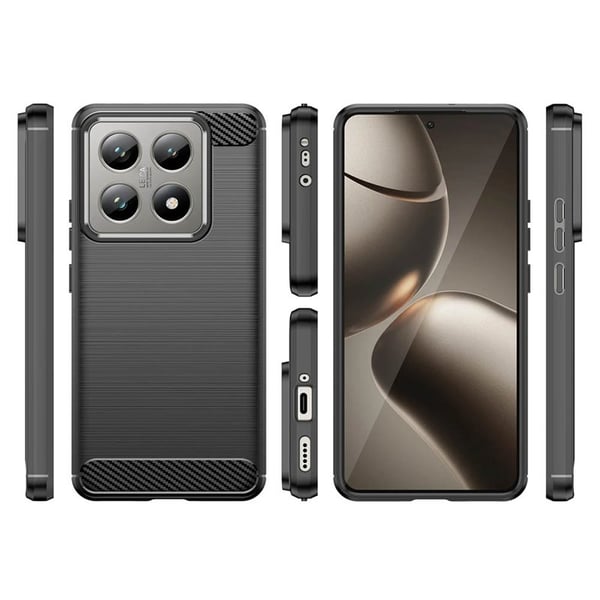 Harjattu TPU kuori Xiaomi 14T - Musta