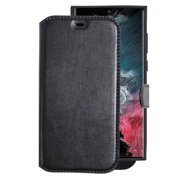 Slim lommebokdeksel 2i1 til Samsung Galaxy S22 Ultra - Sort