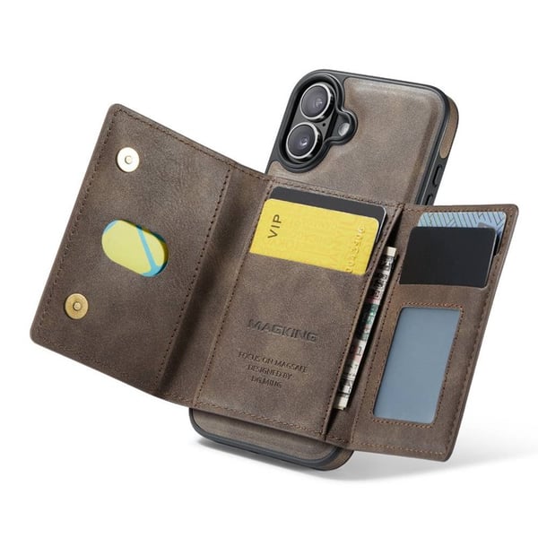 DG-Ming Magking K2 2i1 cover til Apple iPhone 16 Plus - Coffee
