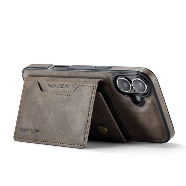 DG-Ming Magking K2 2i1 cover til Apple iPhone 16 Plus - Coffee