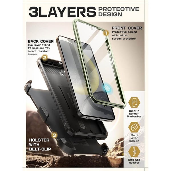 SUPCASE UB Pro 2-set til Samsung Galaxy S25 - Guldan