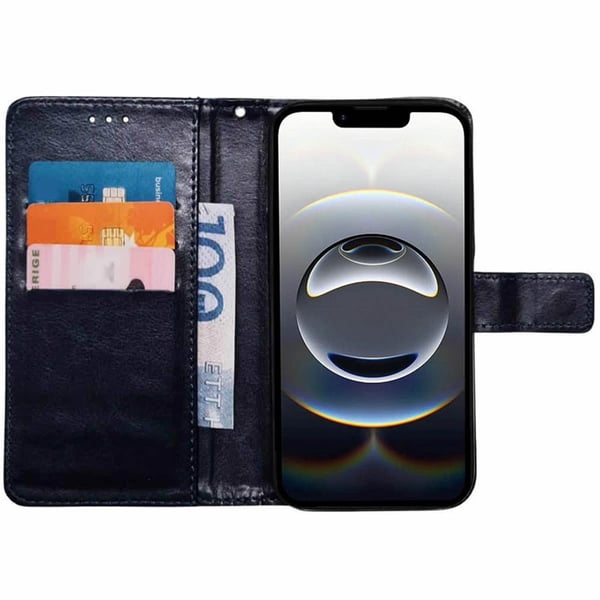 Lompakkokotelo 3-kortti Apple iPhone 16e - Tummansininen