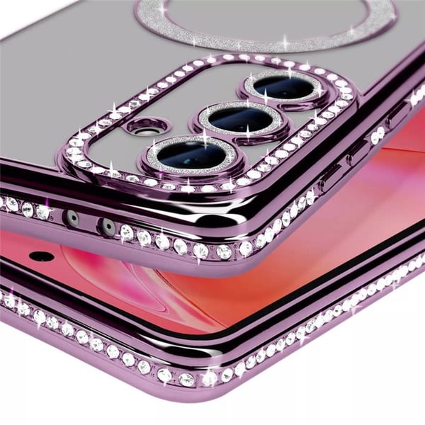Diamond bling MagSafe deksel til Samsung Galaxy S25 - Purple