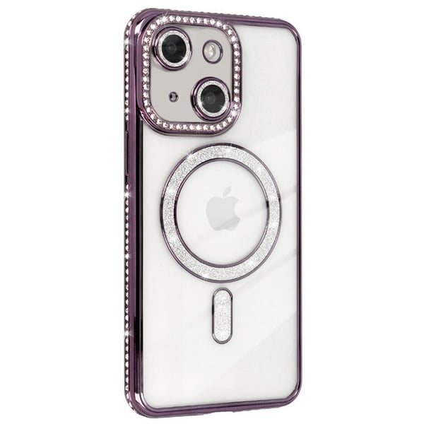 Diamond bling MagSafe deksel til Apple iPhone 14 - Purple