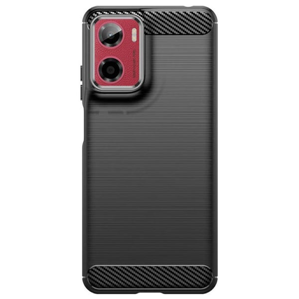 Børstet silikone cover til Motorola Moto E15 - Sort