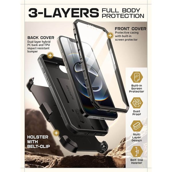 SUPCASE UB Pro cover til Apple iPhone 16e - Sort