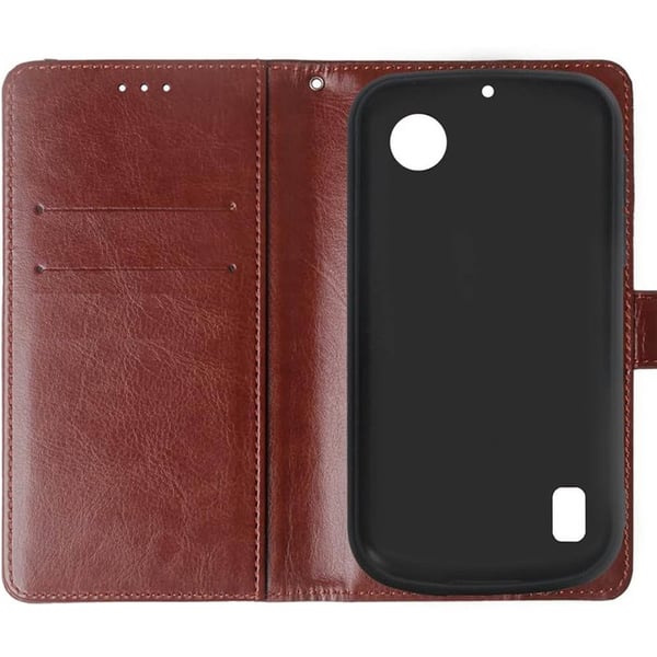 Wallet cover 2-kort til Doro Leva X10 - Brun