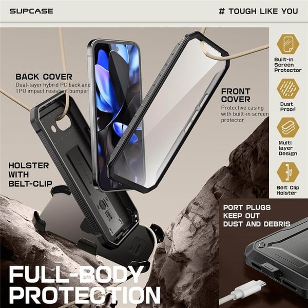 SUPCASE UB Pro cover til Google Pixel 9a - Sort